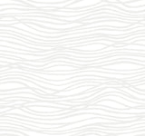 Galyn White Pearlescent Wave Wallpaper with Beaded Abstract Glam Design - A?Street Prints 4121-72206