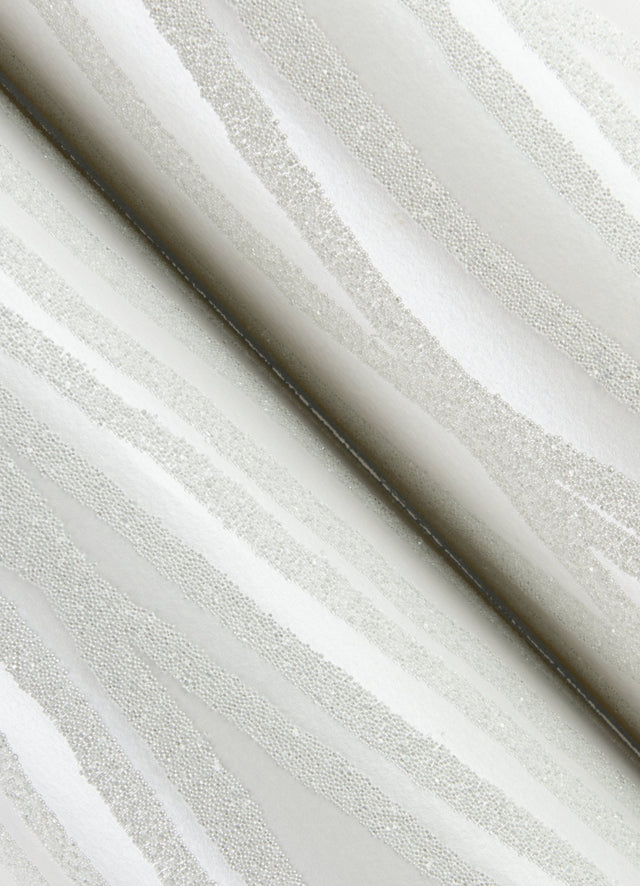 Galyn White Pearlescent Wave Wallpaper with Beaded Abstract Glam Design - A?Street Prints 4121-72206