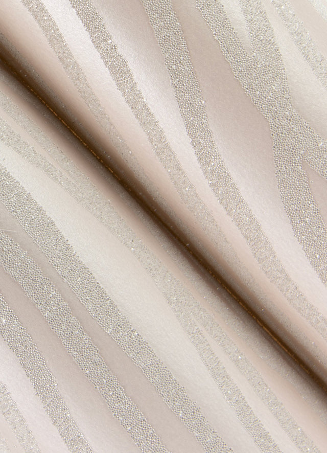 Galyn Rose Gold Pearlescent Wave Wallpaper with Beaded Abstract Glam Design - A-Street Prints 4121-72208