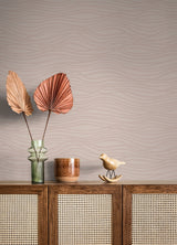Galyn Rose Gold Pearlescent Wave Wallpaper with Beaded Abstract Glam Design - A-Street Prints 4121-72208