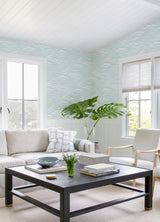 Kasia Sky Blue Abstract Wallpaper with Coastal Abstract Motif - A-Street Prints 4121-72210