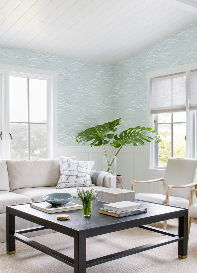 Kasia Sky Blue Abstract Wallpaper with Coastal Abstract Motif - A-Street Prints 4121-72210