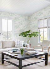 Kasia Sea Green Abstract Wallpaper with Coastal Pattern - A-Street Prints 4121-72211