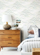 Kasia Sea Green Abstract Wallpaper with Coastal Pattern - A-Street Prints 4121-72211
