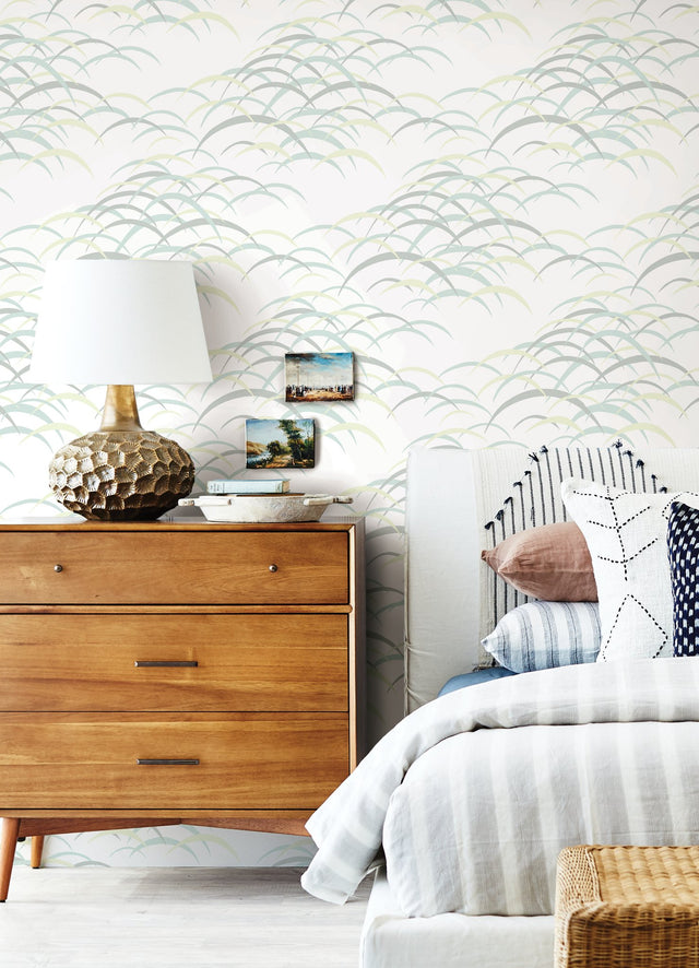 Kasia Sea Green Abstract Wallpaper with Coastal Pattern - A-Street Prints 4121-72211
