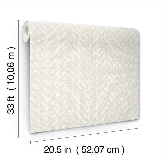 Glynn Silver Chevron Wallpaper with Modern Graphic Pattern - A-Street Prints 4122-26651