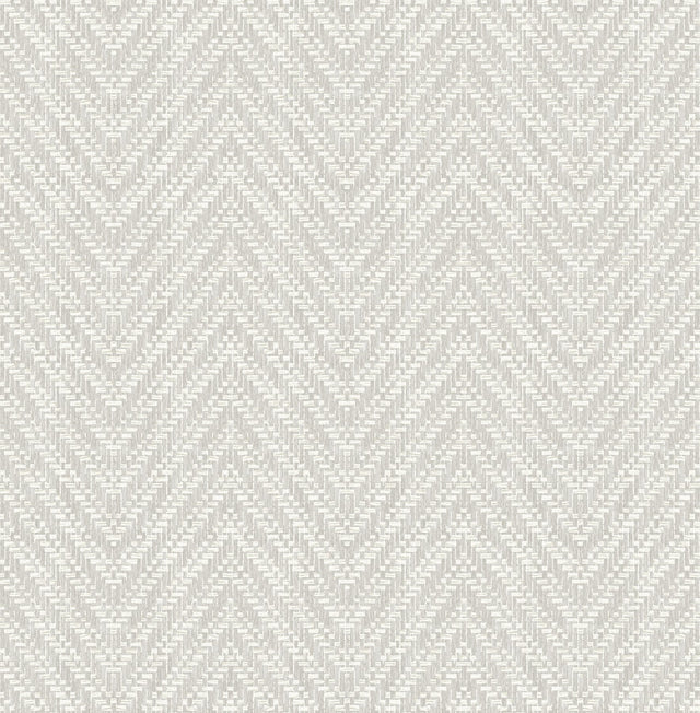 Glynn Light Grey Chevron Wallpaper with Raised Ink Modern Graphics Texture - Brewster 4122-26652