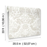 Nestle Dove Bird Block Print Wallpaper with Tropical Animals Motif - A-Street Prints 4122-27003