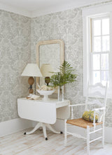 Nestle Dove Bird Block Print Wallpaper with Tropical Animals Motif - A-Street Prints 4122-27003
