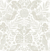 Nestle Dove Bird Block Print Wallpaper with Tropical Animals Motif - A-Street Prints 4122-27003