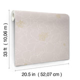 Gardena Lavender Embroidered Floral Wallpaper with Metallic Accents - A-Street Prints 4122-27008