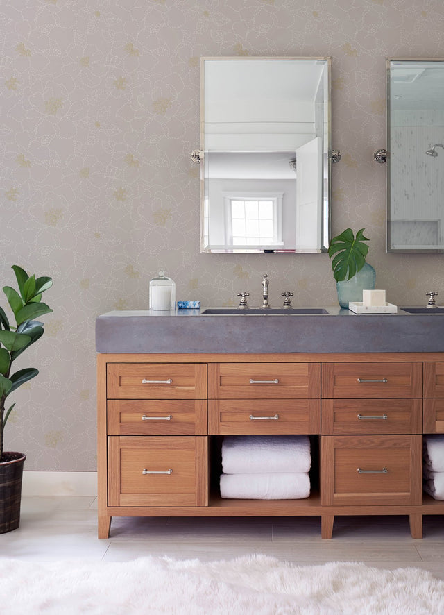 Gardena Lavender Embroidered Floral Wallpaper with Metallic Accents - A-Street Prints 4122-27008