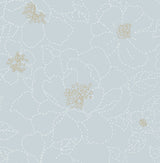 Gardena Sky Blue Embroidered Floral Wallpaper with Metallic Detailing - A-Street Prints 4122-27011