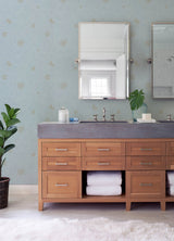 Gardena Sky Blue Embroidered Floral Wallpaper with Metallic Detailing - A-Street Prints 4122-27011