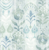 Pavord Green Floral Shibori Wallpaper with Bohemian Global Motif - A-Street Prints 4122-27012