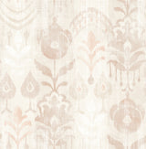 Pavord Pink Floral Shibori Wallpaper with Bohemian Global Motif - Brewster 4122-27014