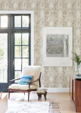 Pavord Neutral Floral Shibori Wallpaper in Non Woven Bohemian Novelty Pattern - Brewster 4122-27015