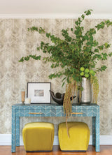 Pavord Neutral Floral Shibori Wallpaper in Non Woven Bohemian Novelty Pattern - Brewster 4122-27015