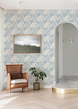 Cultivate Blue Springtime Blooms Wallpaper with Bohemian Botanical Floral Pattern - A-Street Prints 4122-27017