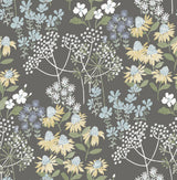 Cultivate Grey Springtime Blooms Wallpaper with Botanical Flowers Motif - A-Street Prints 4122-27018