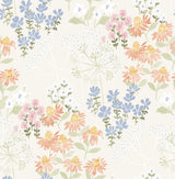 Cultivate Pastel Springtime Blooms Wallpaper with Bohemian Botanical Flowers - A-Street Prints 4122-27020