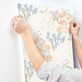 Cultivate Pastel Springtime Blooms Wallpaper with Bohemian Botanical Flowers - A-Street Prints 4122-27020