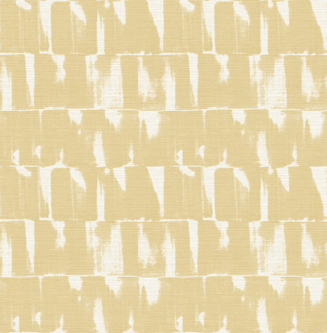 Bancroft Gold Artistic Stripe Wallpaper with Abstract Whimsical Pattern - A-Street Prints 4122-27021