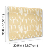 Bancroft Gold Artistic Stripe Wallpaper with Abstract Whimsical Pattern - A-Street Prints 4122-27021