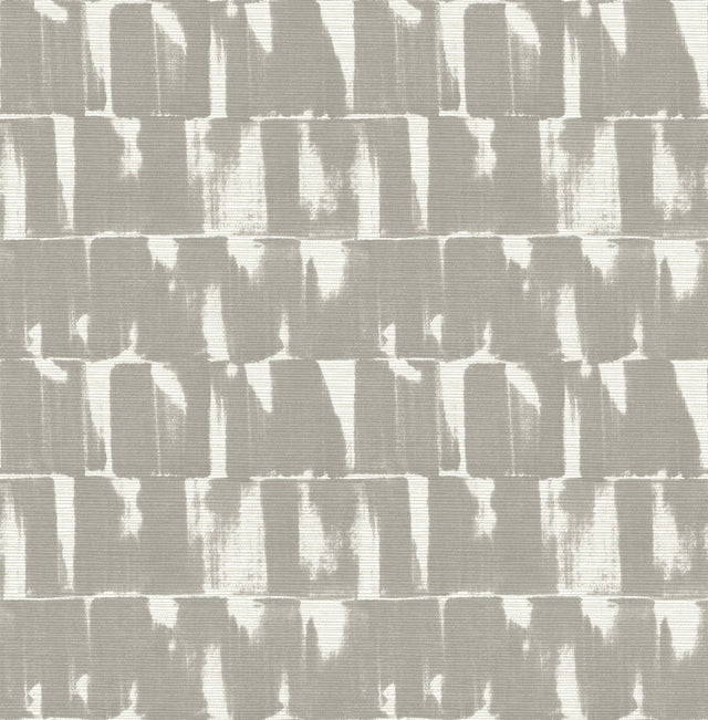 Bancroft Grey Artistic Stripe Wallpaper with Raised Ink Texture - Brewster 4122-27022