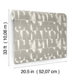 Bancroft Grey Artistic Stripe Wallpaper with Raised Ink Texture - Brewster 4122-27022