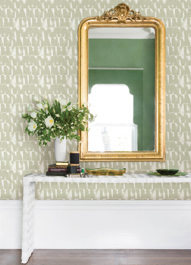 Bancroft Sage Artistic Stripe Wallpaper with Whimsical Abstract Raised Ink Texture - A-Street Prints 4122-27023