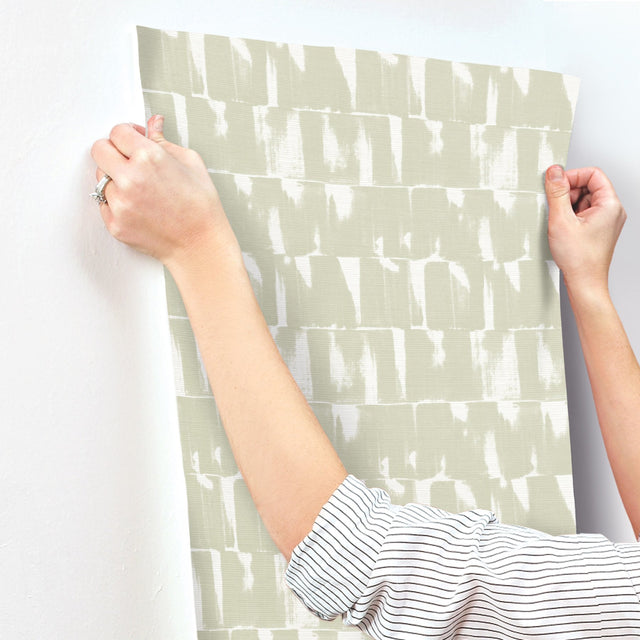 Bancroft Sage Artistic Stripe Wallpaper with Whimsical Abstract Raised Ink Texture - A-Street Prints 4122-27023