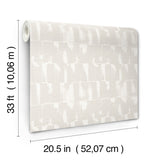 Bancroft Dove Artistic Stripe Wallpaper with Abstract Whimsical Pattern - A-Street Prints 4122-27024
