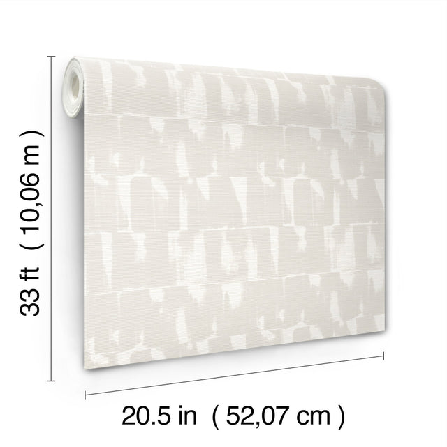Bancroft Dove Artistic Stripe Wallpaper with Abstract Whimsical Pattern - A-Street Prints 4122-27024