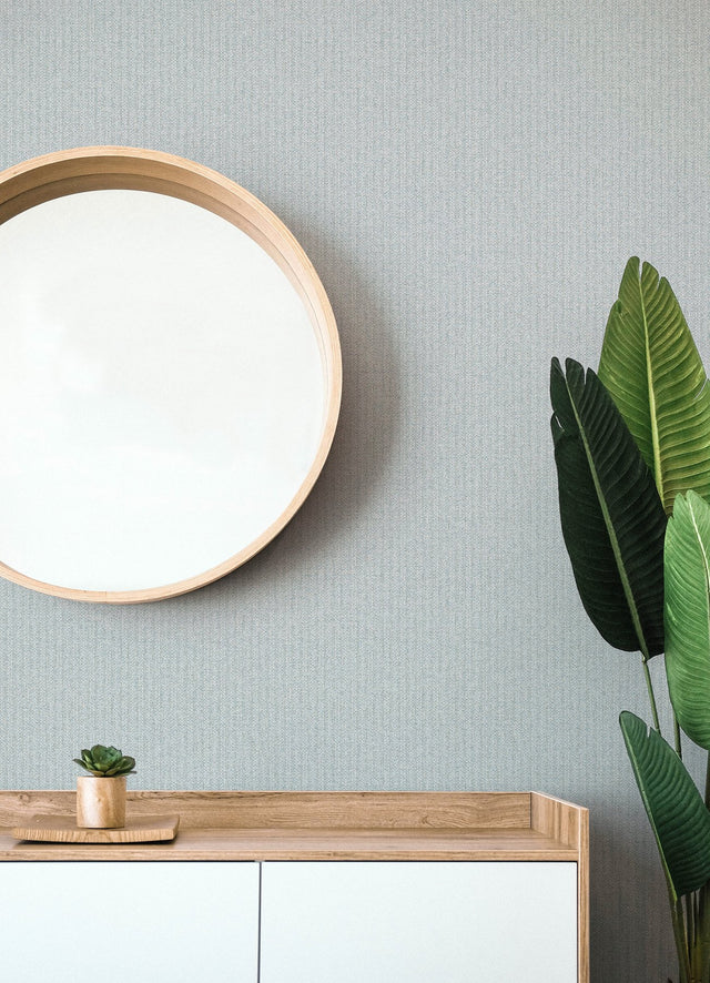 Lawndale Blue Textured Pinstripe Wallpaper with Modern Fabric Texture Graphic Motif - A-Street Prints 4122-27028
