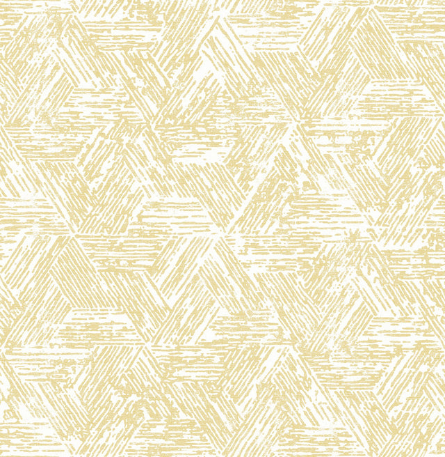 Retreat Yellow Quilted Geometric Wallpaper with Modern Abstract Pattern - A-Street Prints 4122-27032