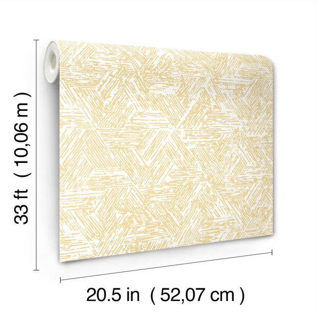 Retreat Yellow Quilted Geometric Wallpaper with Modern Abstract Pattern - A-Street Prints 4122-27032