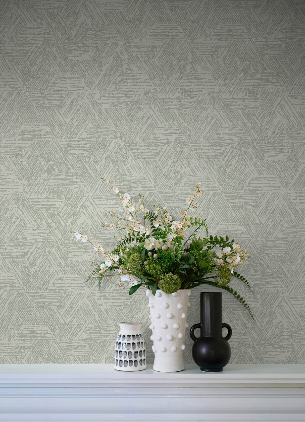 Retreat Sea Green Quilted Geometric Wallpaper with Raised Ink Textured Abstract Modern Pattern - A-Street Prints 4122-27035
