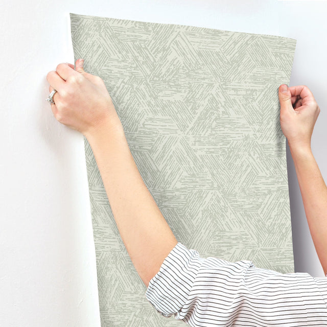 Retreat Sea Green Quilted Geometric Wallpaper with Raised Ink Textured Abstract Modern Pattern - A-Street Prints 4122-27035