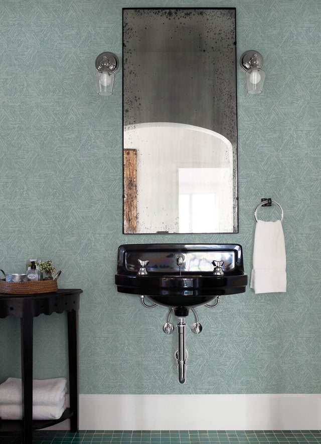 Retreat Denim Quilted Geometric Wallpaper with Raised Ink Modern Abstract Pattern - A-Street Prints 4122-27036