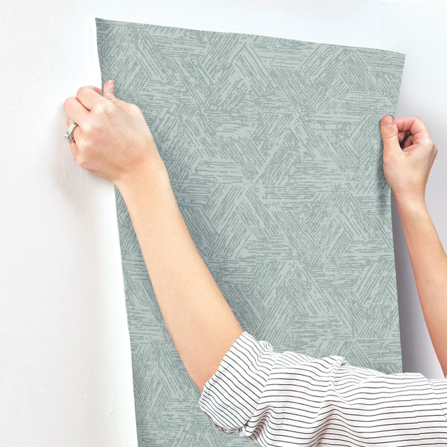 Retreat Denim Quilted Geometric Wallpaper with Raised Ink Modern Abstract Pattern - A-Street Prints 4122-27036