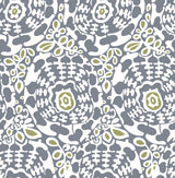 Divine Slate Abstract Medallion Wallpaper with Modern Abstract Medallion Pattern - A-Street Prints 4122-27037