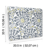 Divine Slate Abstract Medallion Wallpaper with Modern Abstract Medallion Pattern - A-Street Prints 4122-27037
