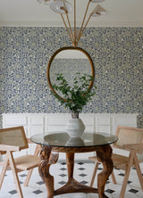 Divine Slate Abstract Medallion Wallpaper with Modern Abstract Medallion Pattern - A-Street Prints 4122-27037