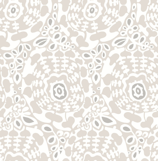 Divine Grey Abstract Medallion Wallpaper, Modern Abstract Pattern - A?Street Prints 4122-27038