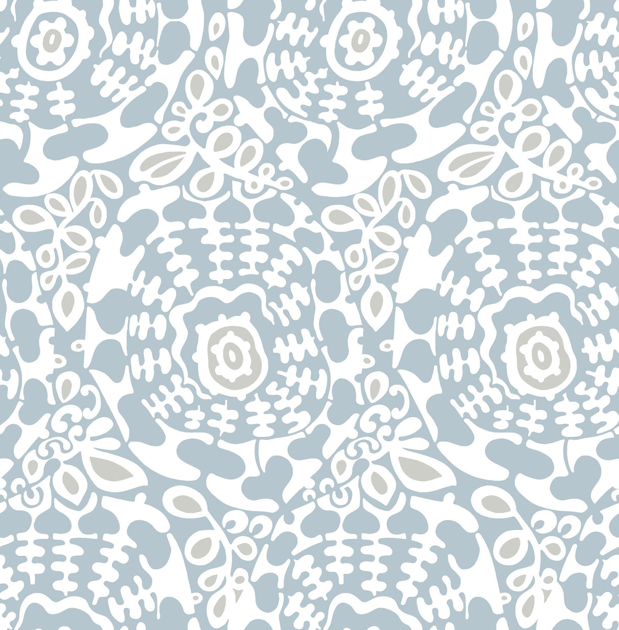Divine Light Blue Abstract Medallion Wallpaper with Modern Abstract Medallion Pattern - A-Street Prints 4122-27039