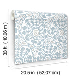 Divine Light Blue Abstract Medallion Wallpaper with Modern Abstract Medallion Pattern - A-Street Prints 4122-27039