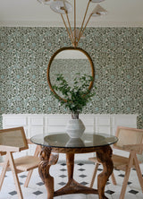 Divine Green Abstract Medallion Wallpaper with Modern Abstract Medallion Pattern - A-Street Prints 4122-27040