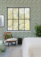 Divine Green Abstract Medallion Wallpaper with Modern Abstract Medallion Pattern - A-Street Prints 4122-27040
