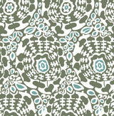 Divine Green Abstract Medallion Wallpaper with Modern Abstract Medallion Pattern - A-Street Prints 4122-27040